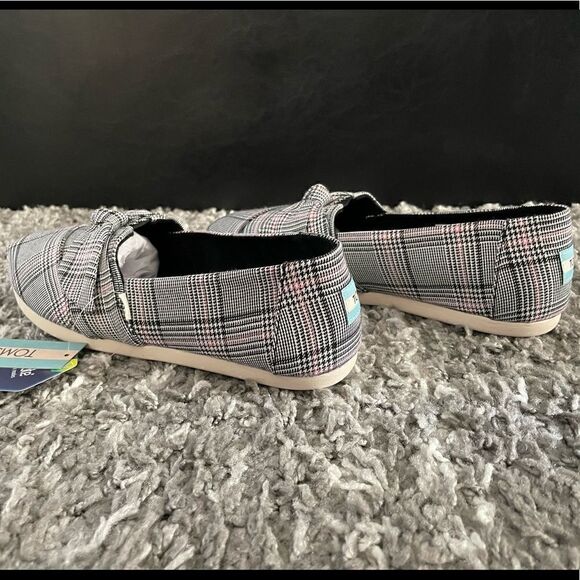 NIB TOMS Alpargata Multi Plaid Bow Shoes - Picture 6 of 9
